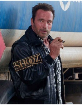Arnold Schwarzenegger The Expendables Fur Collar Bomber Jacket
